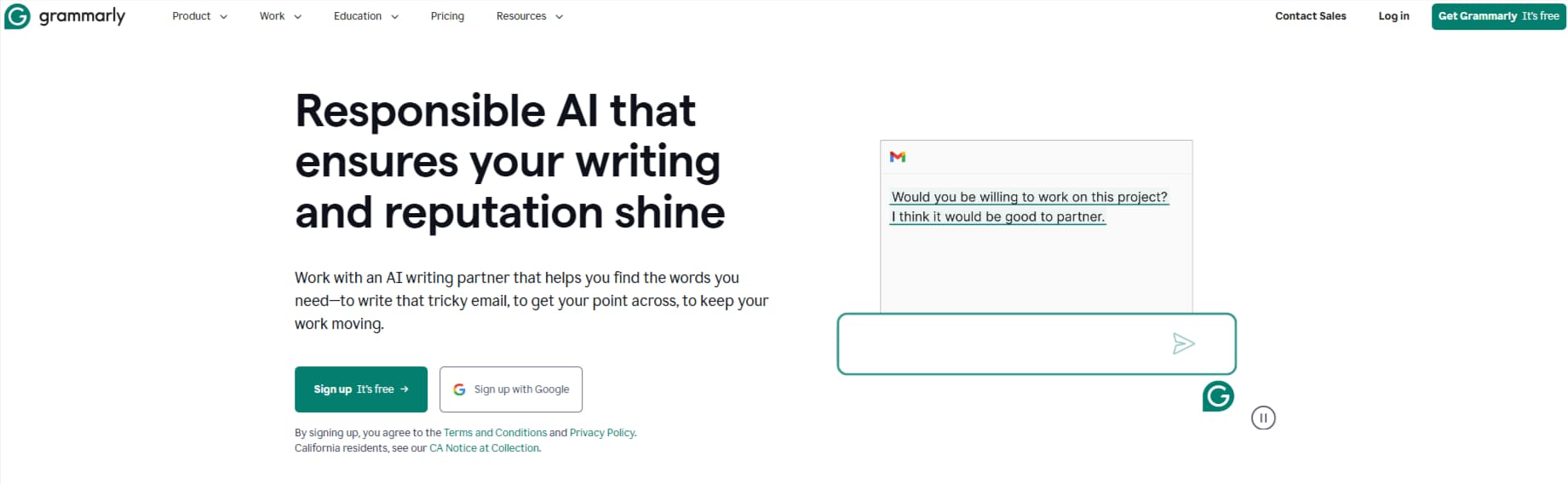 Grammarly Homepage