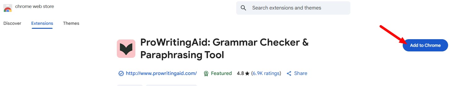 ProWritingAid Chrome Store