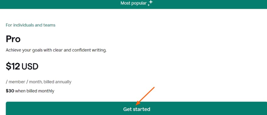Grammarly Pro Plan