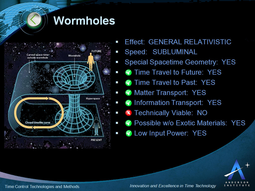 can you time travel through a wormhole