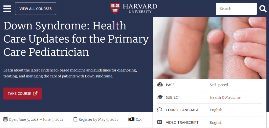 Down-Syndrome-Health-Care-Updates-for-the-Primary-Care-Pediatrician - Free Harvard University Courses