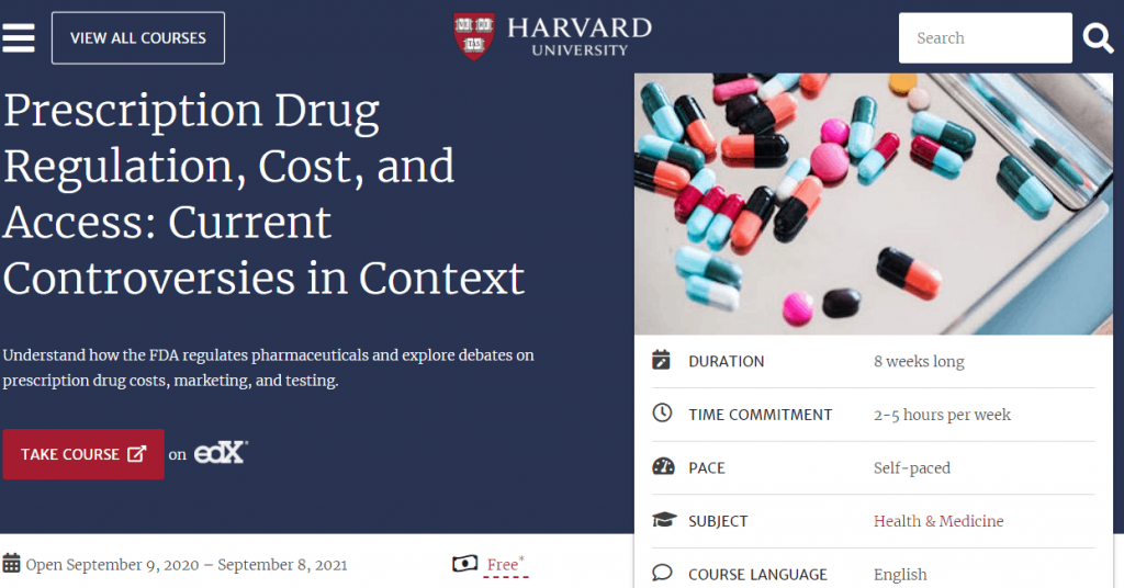 Prescription-Drug-Regulation-Cost-and-Access - Free Harvard University Courses