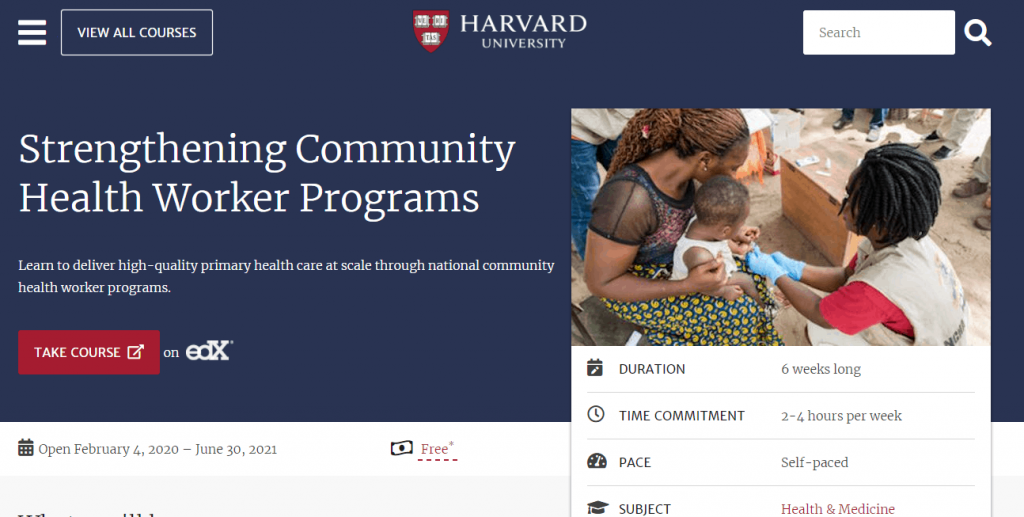 Strengthening-Community-Health-Worker-Programs - Free Harvard University Courses