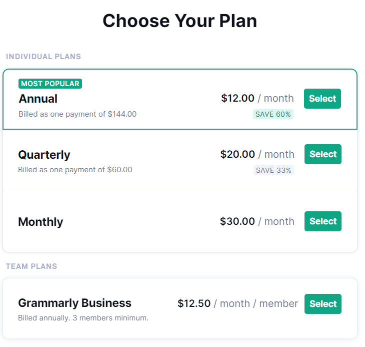 Choose Plan