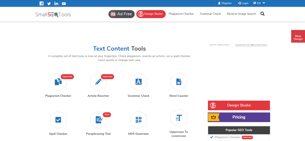 SmallSeoTool Plagiarism Checker Overview