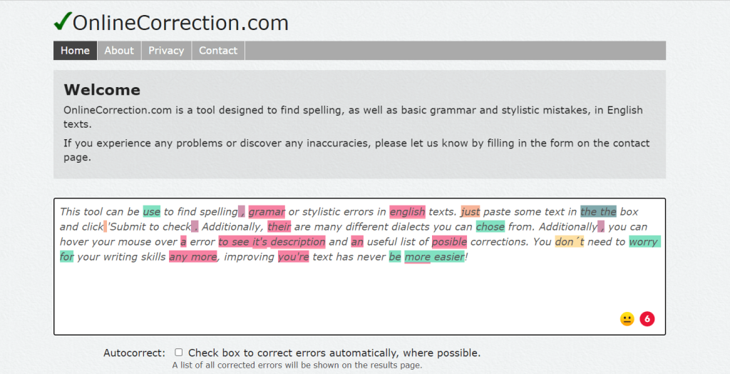 Online Text Correction Overview