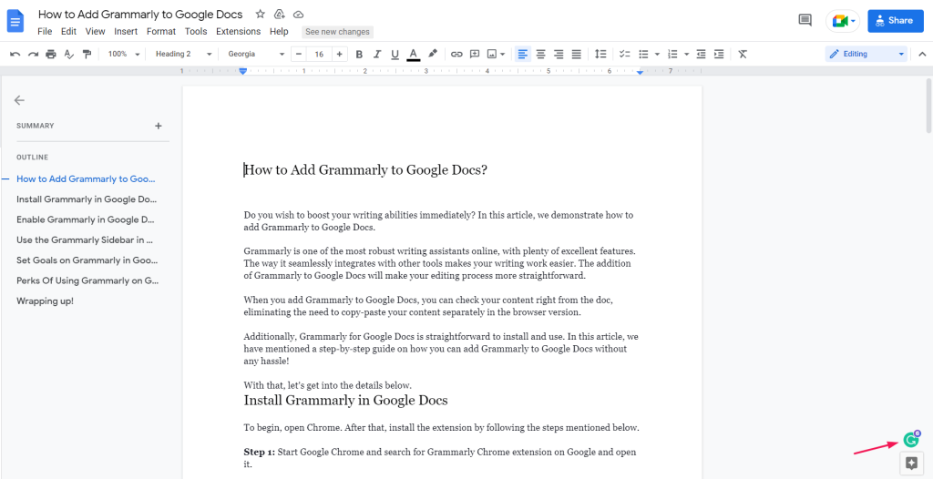 Click On Grammarly Icon Click On Grammarly Icon