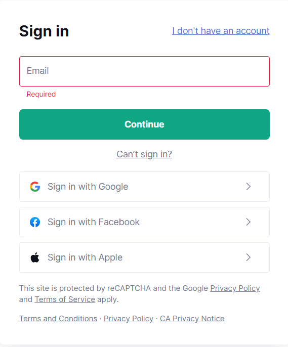 Login Or Create Account