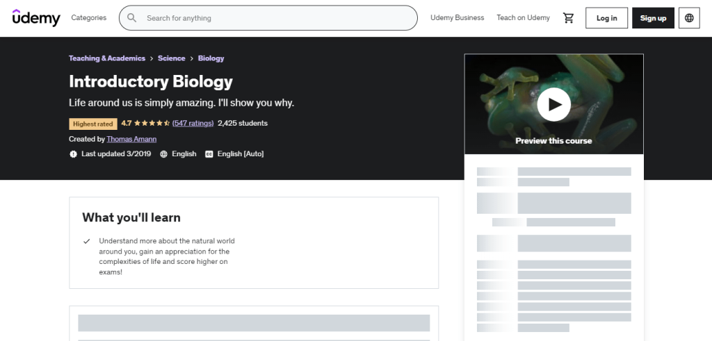 Introductory biology Introductory biology