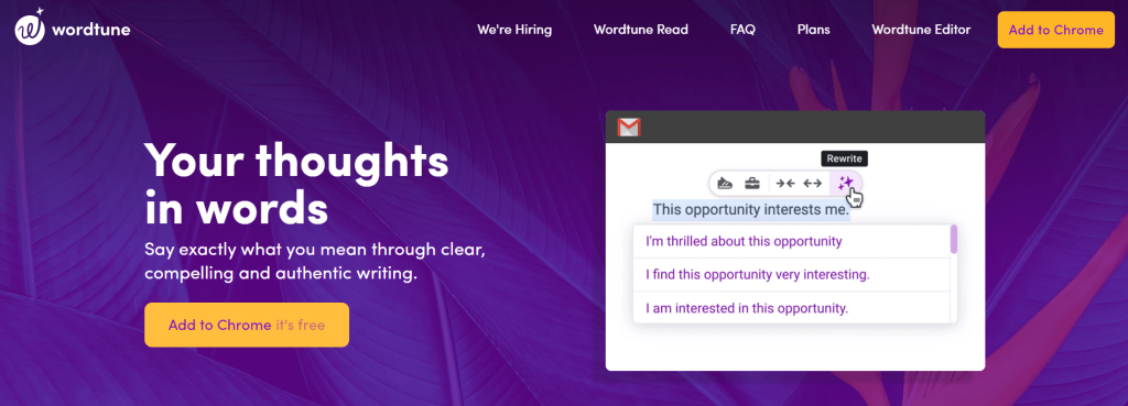 Wordtune Overview Wordtune Overview - Grammarly Alternatives