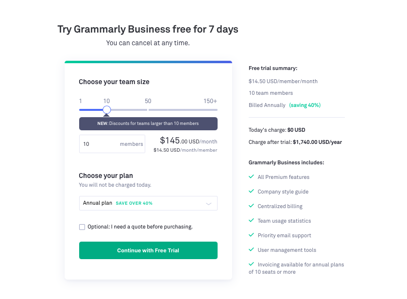 free premium grammarly trial