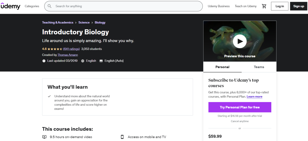 Introductory Biology Introductory Biology
