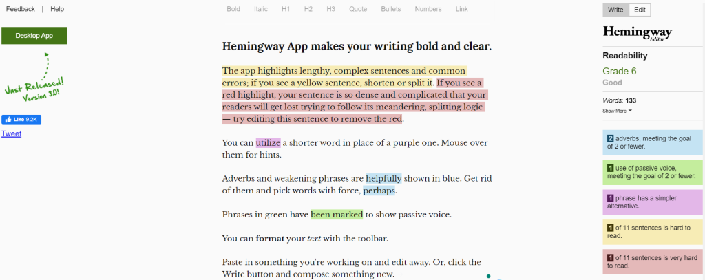 Hemingway Editor Grammar Checker