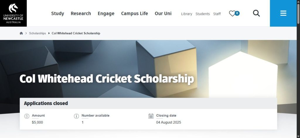 Col Whitehead Cricket Scholarship Col Whitehead Cricket Scholarship